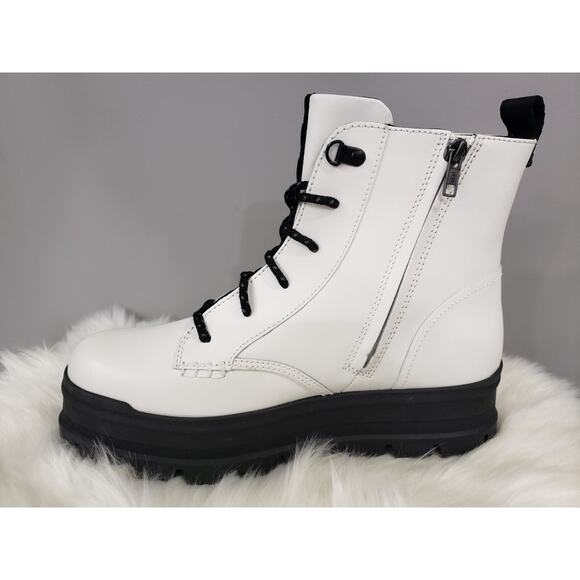 NEW Size 11 UGG Solid White Sidnee Waterproof Platform Lug Combat Boots Punk - Picture 3 of 7